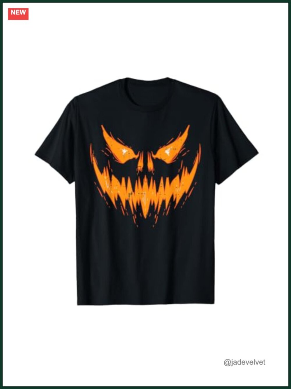 Halloween Jack O Lantern Face Pumpkin Graphic Tee Short Sleeve Costume